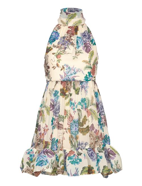 Fern Halterneck Ruffled Mini Dress Malina Beige