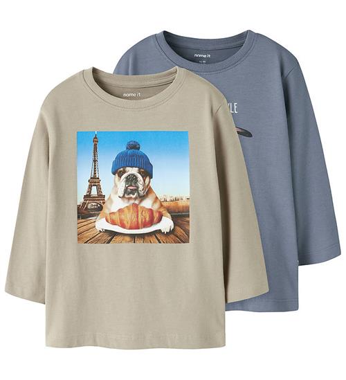 Name It Bluse - 2-pak - NmmVoto - Island Fossil/Flint Stone Peng