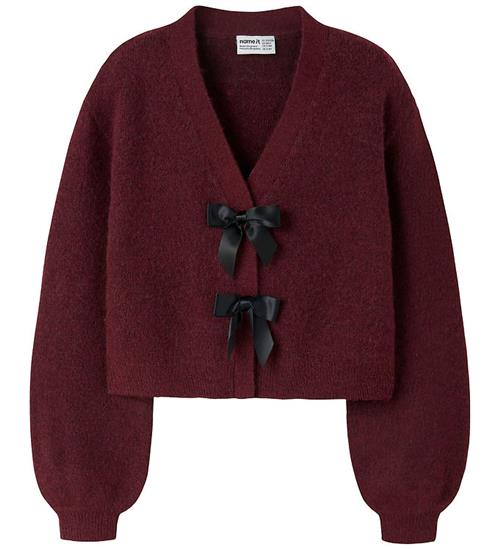 Name It Cardigan - Strik - NkfRina - Burgundy/BLACK BOW