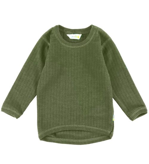 Joha Bluse - Uld - Rib - Mørk Oliven