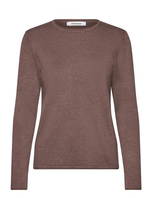 Srmarla O-Neck Knit Roll Edge Soft Rebels Brown