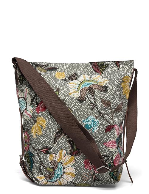 Shoulder Bag Flower Linen Color: Grey Ceannis Patterned
