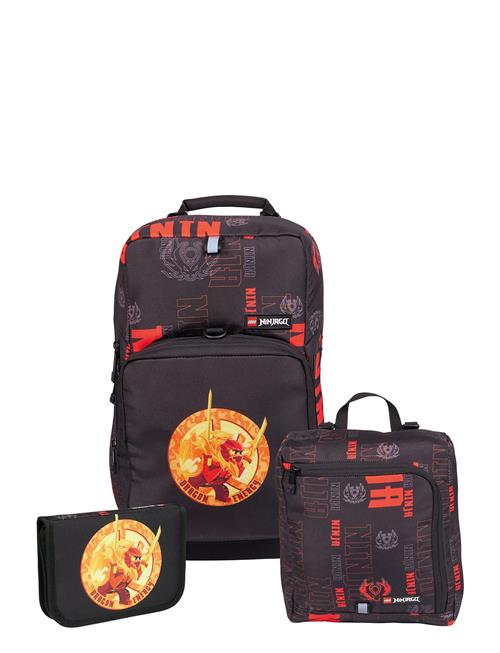 Lego® Optimo Starter School Bag W/Attachable Gym Bag & Pencil Case W/ Content Lego Bags Black