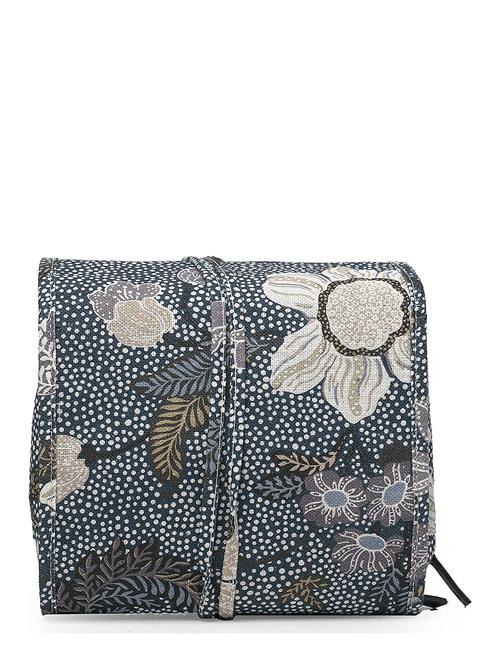 Hanging Cosmetic Bag Flower Linen Ceannis Navy
