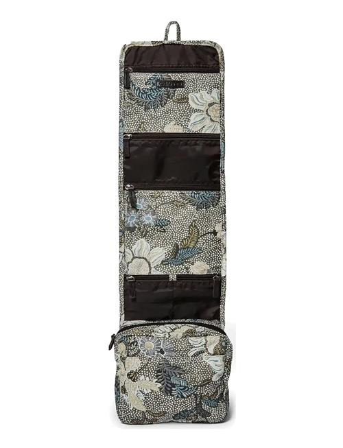 Hanging Cosmetic Bag Flower Linen Ceannis Khaki