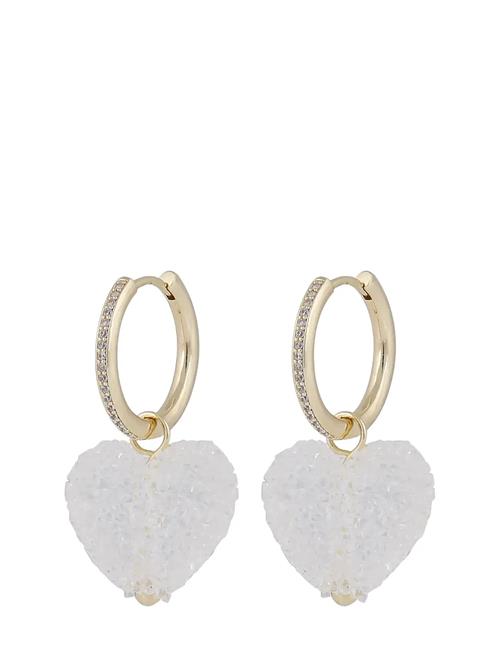 Sugar Hearts Pendant Ear G/Clear - SNÖ Of Sweden Gold