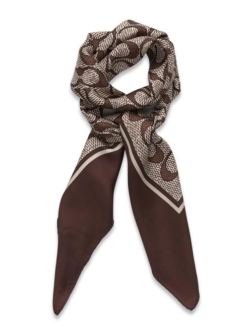 Textured Signature C Printed Silk Square Coach Accessories Brown