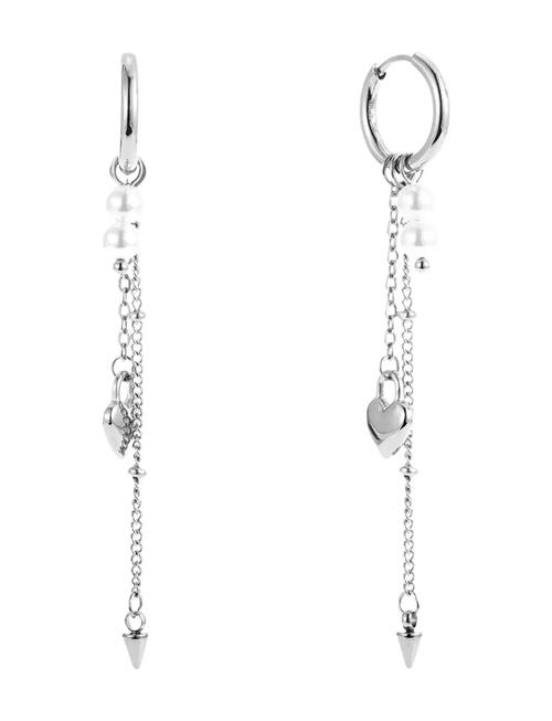 Heart Locker Mix Huggie By Jolima Silver