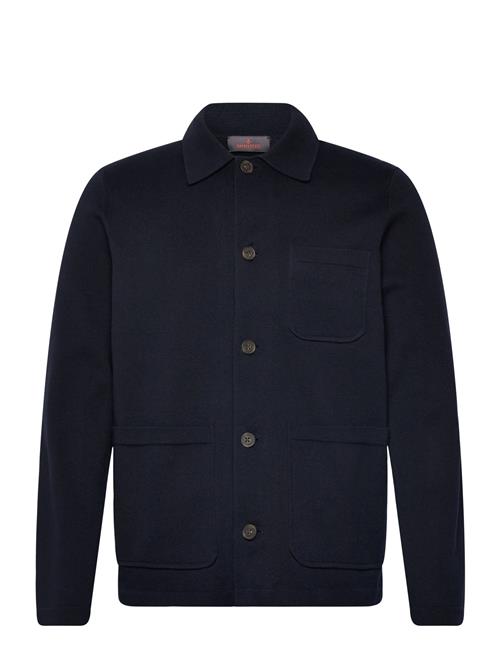 Jake Knitted Shirt Jacket Morris Navy