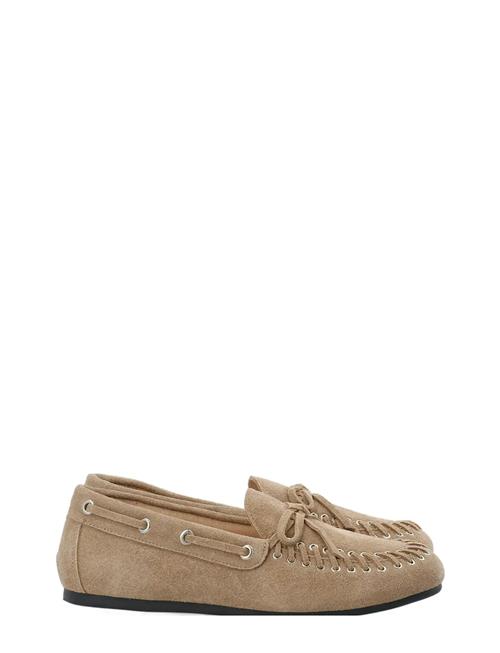 Biamarlene Moccassin Slipper Suede Bianco Beige