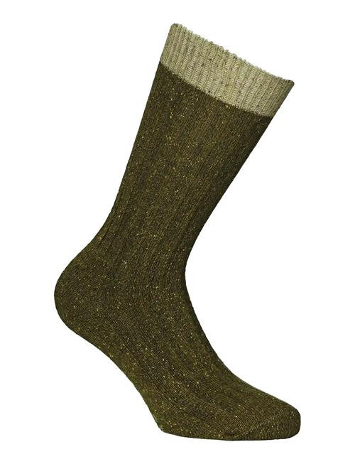 Merino Silk Rib Crew 1-Pack Alpacasocks&Co Khaki