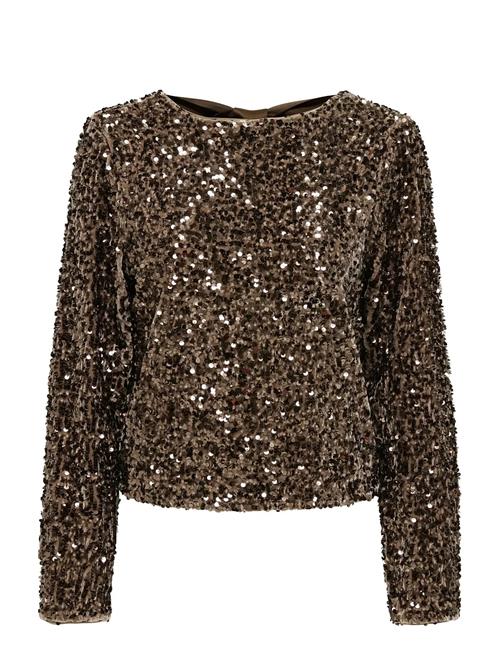 Onlconfidence L/S Sequin Bow Top Jrs ONLY Brown