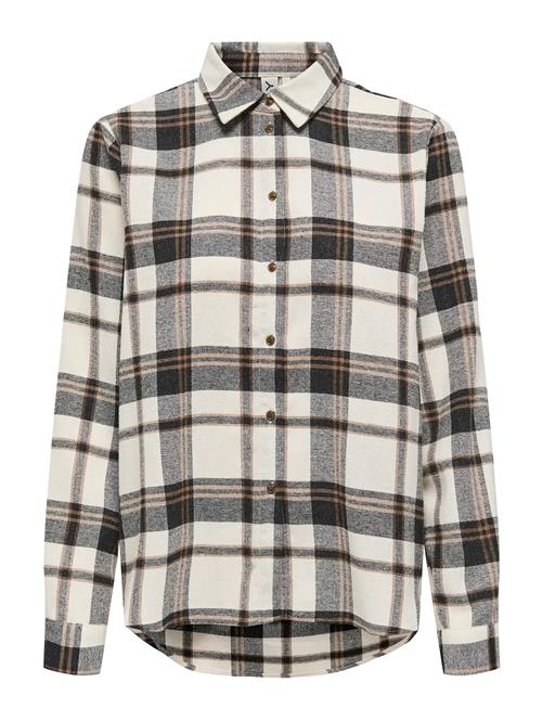 Onlfie Ls Reg Check Shirt Wvn Cs ONLY Beige