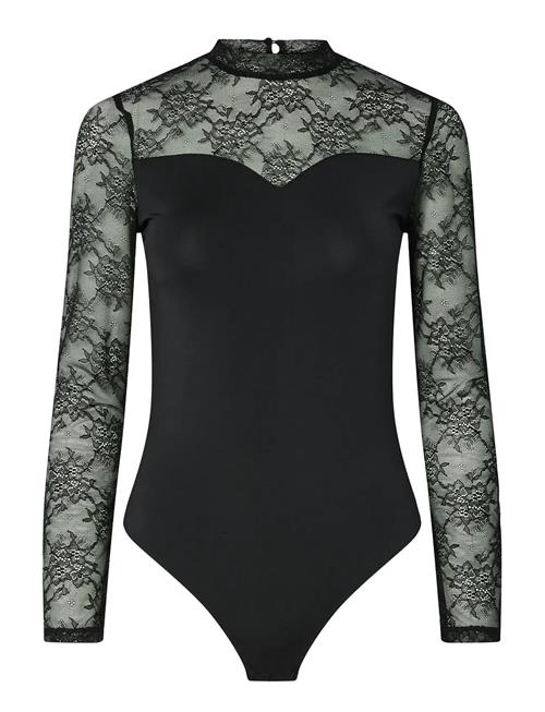 Pcmilly Ls Lace Bodystocking Noos Pieces Black