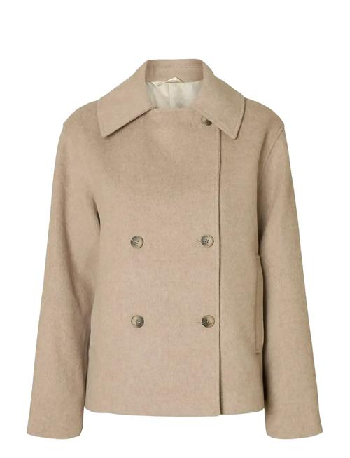 Slfalma Wool Blend Jacket Noos Selected Beige