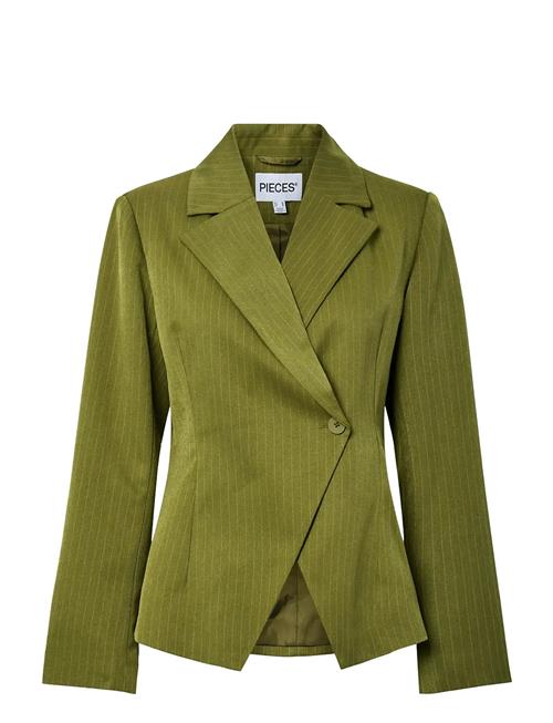 Pcfalka Ls Fittet Pinstriped Blazer D2D Pieces Green