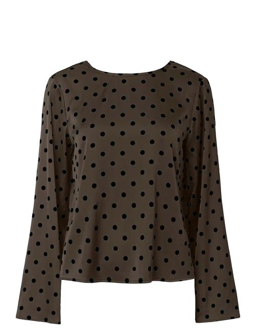 Pcjytta Ls Satin Top Wvn D2D Pieces Brown