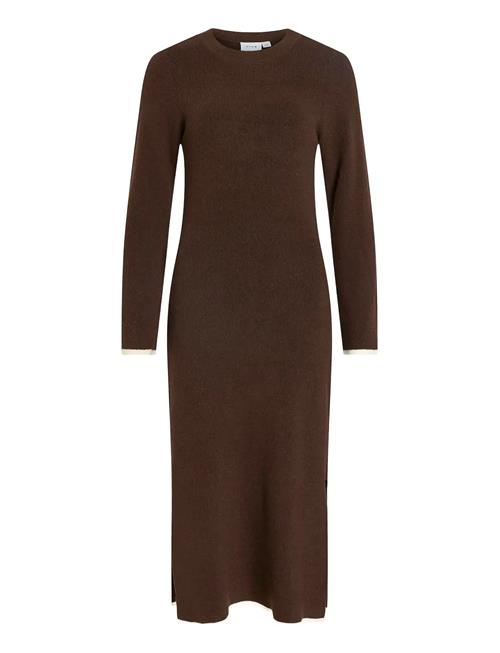 Vikerry O-Neck L/S Knit Maxi Dress-Noos Vila Brown