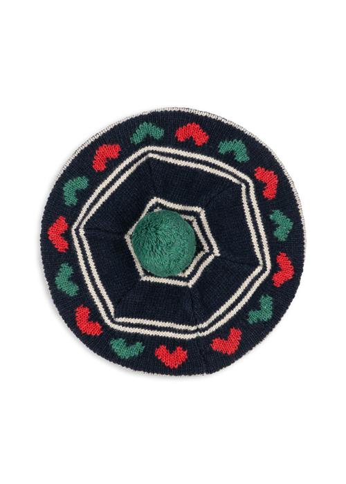 Konges Sløjd Belou Strikket Baret Hearts  Hearts 5-8 Y  Sort  5-8 år  kvinde