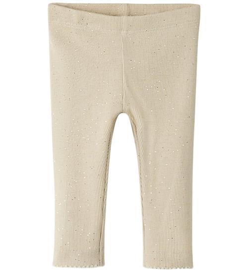 Name It Leggings - NbfRosally - Rib - Cement