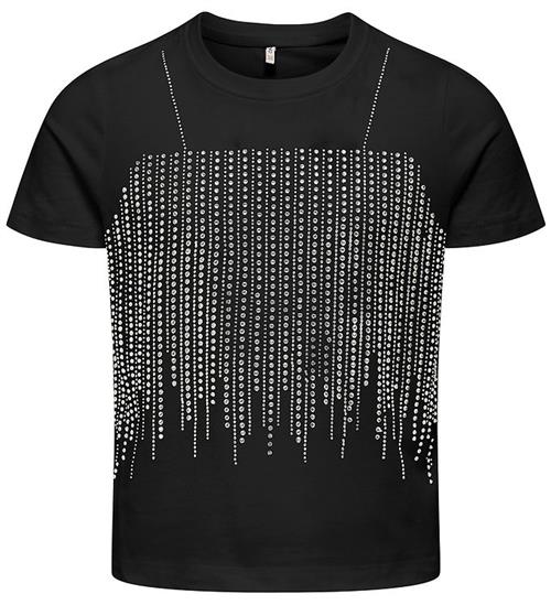 Kids Only T-shirt - KogBillie - Stone Top - Black/Rhinestone Sil