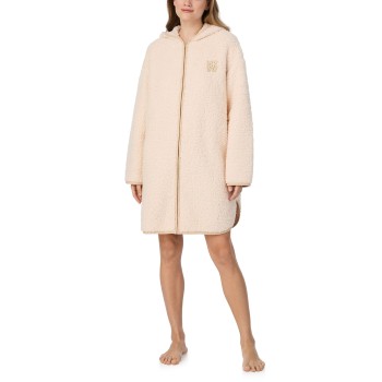 Se DKNY Chill In Style Hooded Zipe Robe Beige polyester Medium Dame ved Timarco