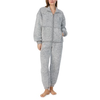 DKNY Chill In Style Zip Top Jogger Set Grå polyester Large Dame