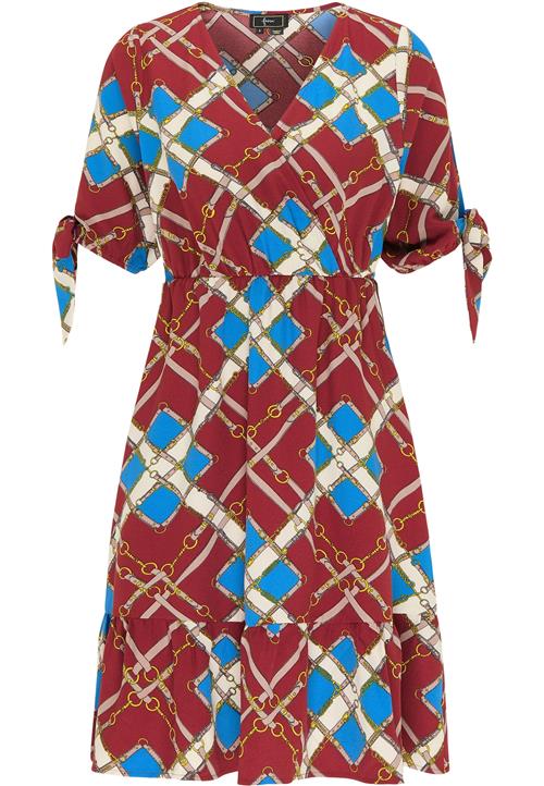 faina Sommerkjole  beige / blå / gul / kirsebærsrød