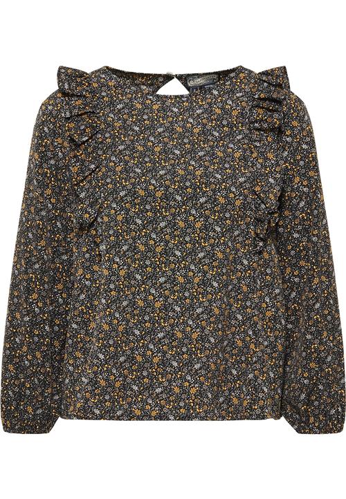 DreiMaster Vintage Bluse  orange / sort / hvid