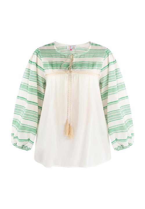 IZIA Bluse  grøn / naturhvid