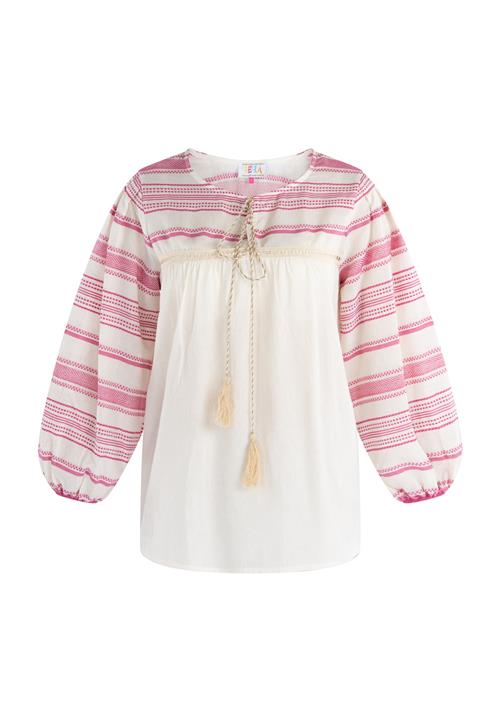 IZIA Bluse  lysebeige / pink / hvid