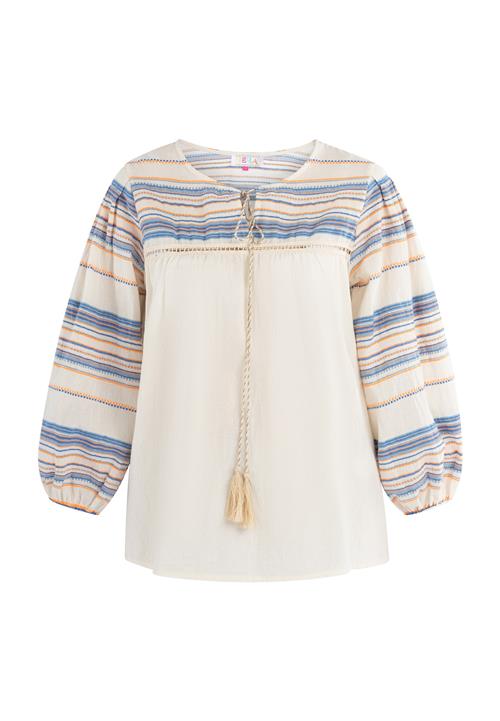 IZIA Bluse  creme / røgblå / orange