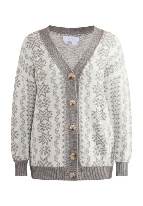 Se usha BLUE LABEL Cardigan 'Lynnea'  beige / grå ved About You