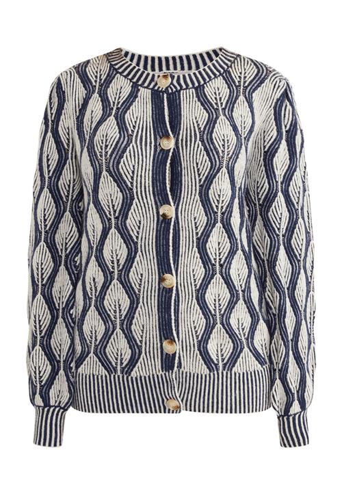 Usha Cardigan 'Sivene'  navy / uldhvid
