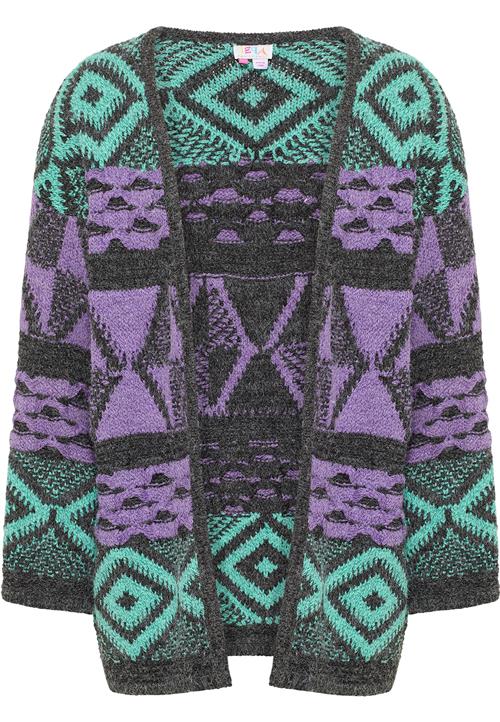 IZIA Cardigan 'Lomasi'  mørkegrå / jade / lilla