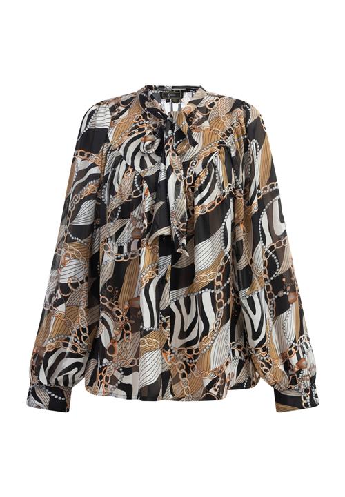 Se faina Bluse 'Caneva'  chamois / grå / sort / hvid ved About You