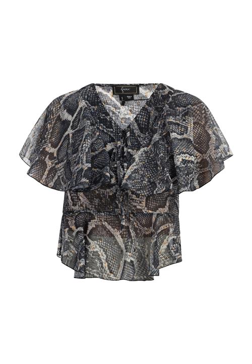 faina Bluse  mudderfarvet / sort