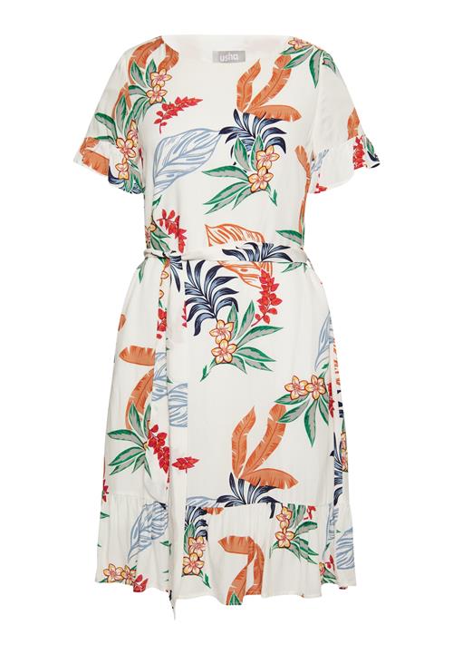 Usha Kjole  grøn / orange / rød / offwhite