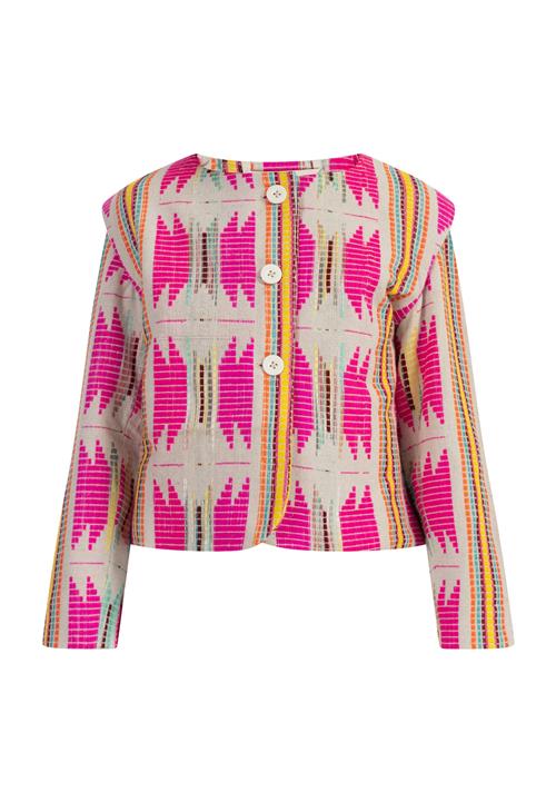 IZIA Overgangsjakke  sennep / grå / grøn / pink