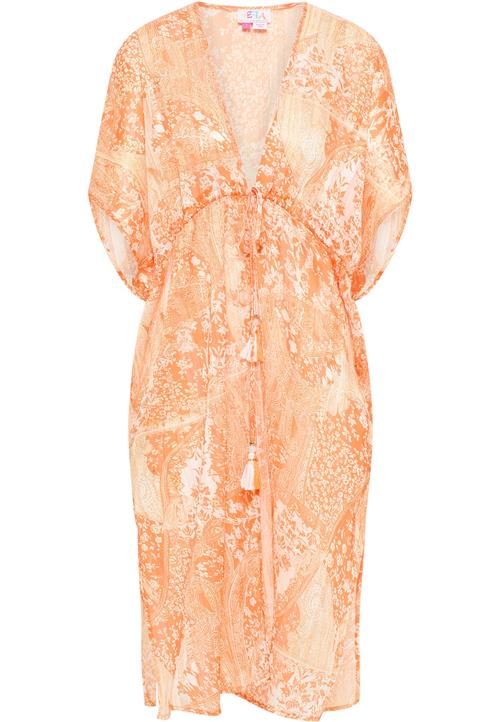 IZIA Strandkjole  lyseorange / naturhvid