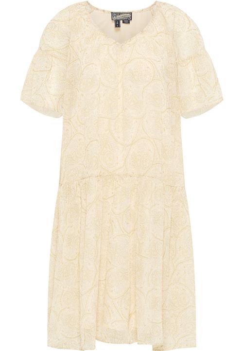 DreiMaster Vintage Kjole  beige / gul / grøn / lilla