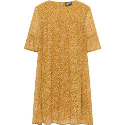 DreiMaster Vintage Kjole 'Zitha'  mørkegul / lyserød / sort / offwhite