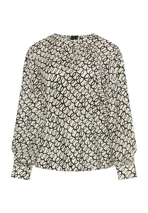 DreiMaster Klassik Bluse  sort / uldhvid