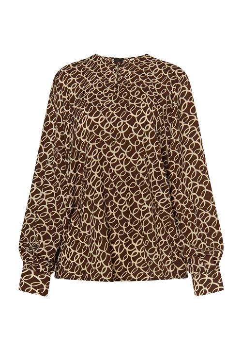 DreiMaster Klassik Bluse  beige / kastaniebrun