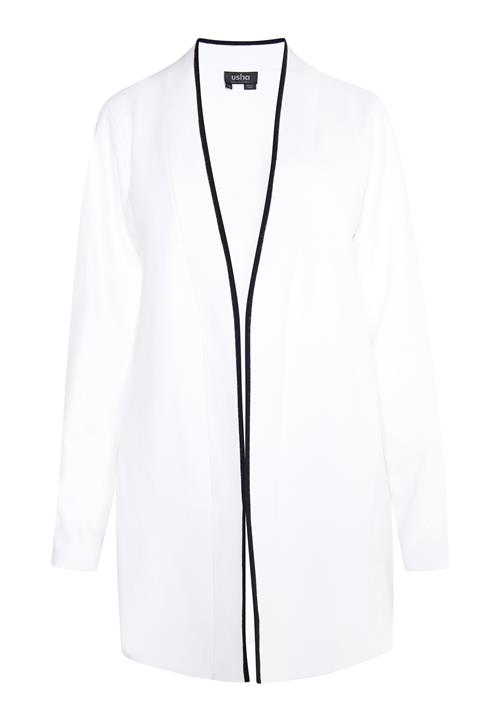 usha BLACK LABEL Cardigan 'Nowles'  sort / hvid