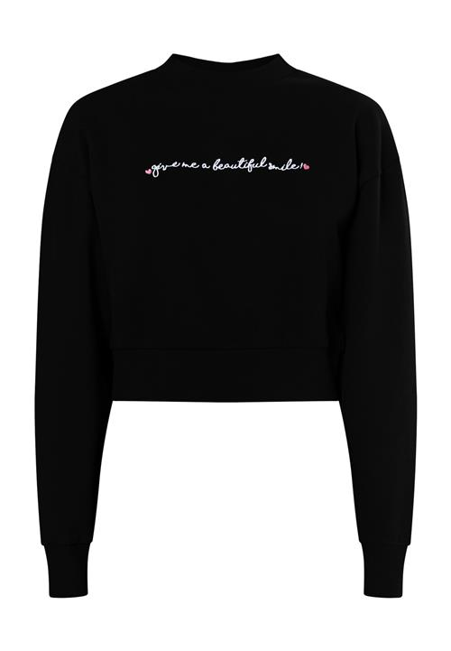 Se MYMO Sweatshirt 'Keepsudry'  pink / sort / hvid ved About You
