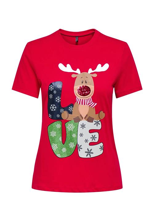 Onlxmas Life Yrsa Christmas S/S Top Jrs ONLY Red