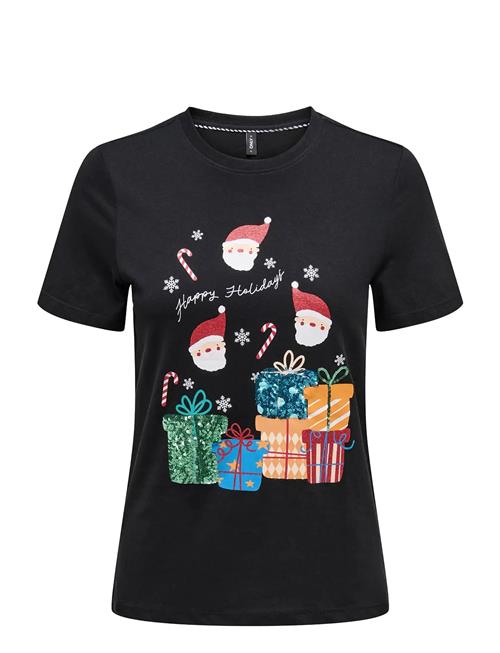 Onlxmas Life Yrsa Christmas S/S Top Jrs ONLY Black