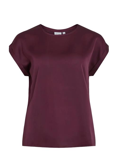 Viellette S/S Satin Top - Noos Vila Burgundy