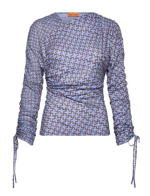 Se 2245 Dry Jersey, Wrap Front Gathere STINE GOYA Blue ved Booztlet